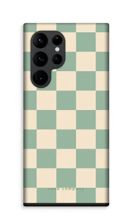 Checkered Mint, Samsung Galaxy S22 Ultra hardt deksel