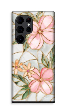 Orange stained glass flower