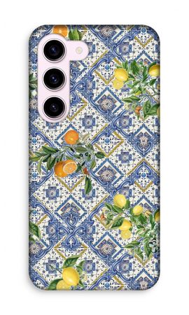 Blue tiles, lemons and oranges - small