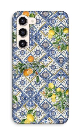 Blue tiles, lemons and oranges - small
