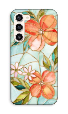 Orange stained glass flower