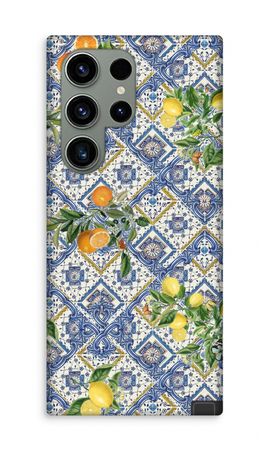Blue tiles, lemons and oranges - small