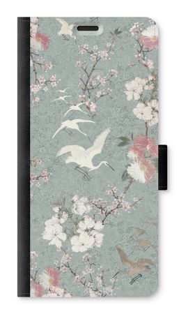 Japanese crane birds blossom