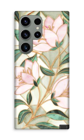 Fleur en vitrail orange