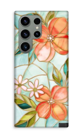 Fleur en vitrail orange