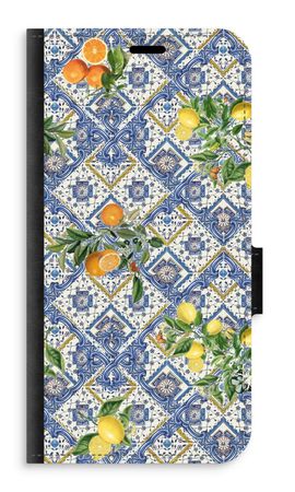 Blue tiles, lemons and oranges - small