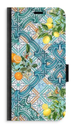 Blue tiles, lemons and oranges