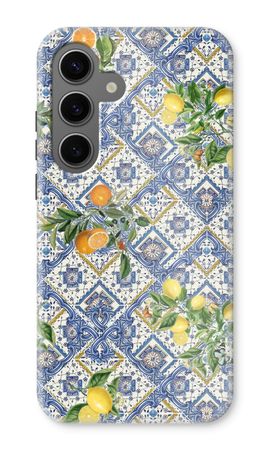 Tuiles bleues, citrons et oranges - petit format