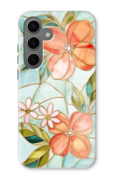 Orange stained glass flower