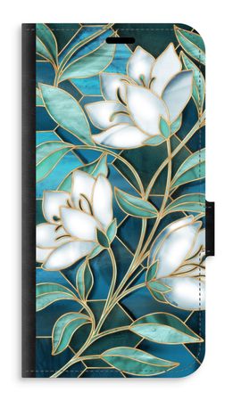 Blue stained glass flowers