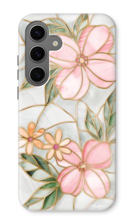 Orange stained glass flower
