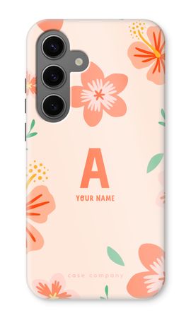 Tropical Pink Flowers Monogram
