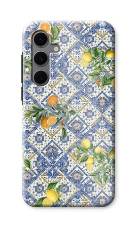 Blue tiles, lemons and oranges - small