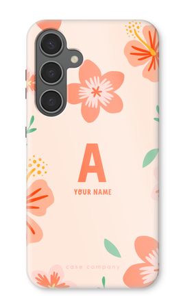 Tropical Pink Flowers Monogram