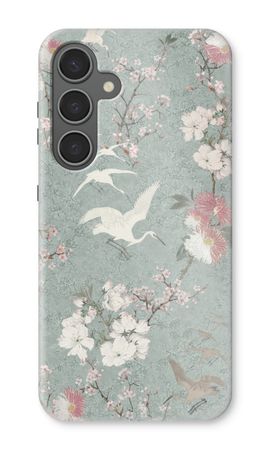 Japanese crane birds blossom