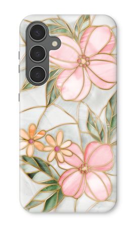 Orange stained glass flower