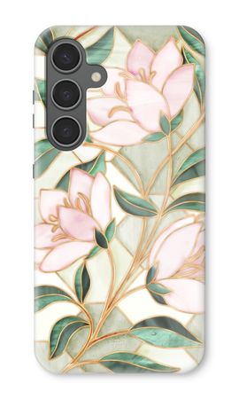 Orange stained glass flower