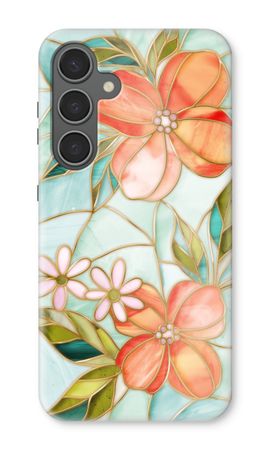 Orange stained glass flower