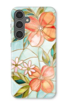 Orange stained glass flower