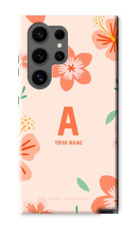 Tropical Pink Flowers Monogram