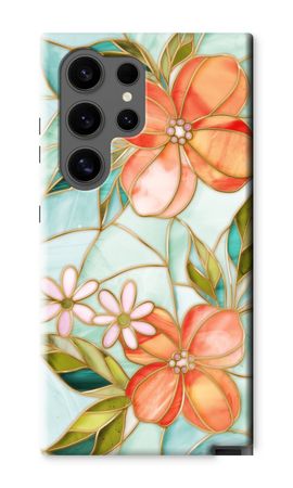 Orange stained glass flower