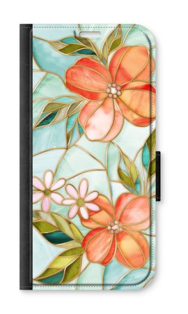 Orange stained glass flower