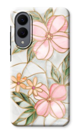 Orange stained glass flower