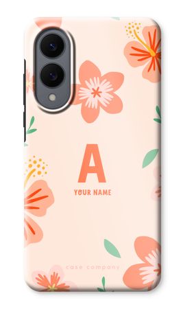 Tropical Pink Flowers Monogram