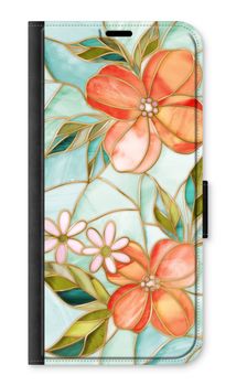 Orange stained glass flower