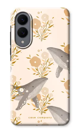 Floral Whales, Coque renforcée Samsung Galaxy S25 Edge