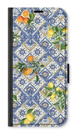 Blue tiles, lemons and oranges - small