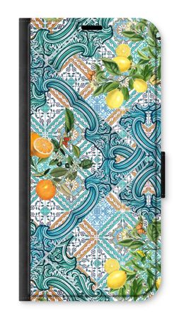 Blue tiles, lemons and oranges