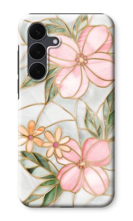 Fleur en vitrail orange