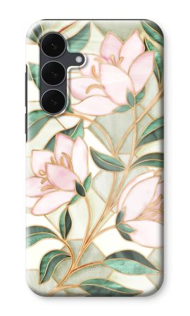 Fleur en vitrail orange