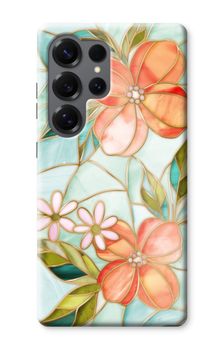 Orange stained glass flower