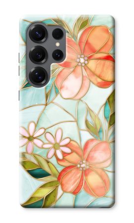 Orange stained glass flower