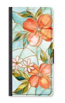 Orange stained glass flower