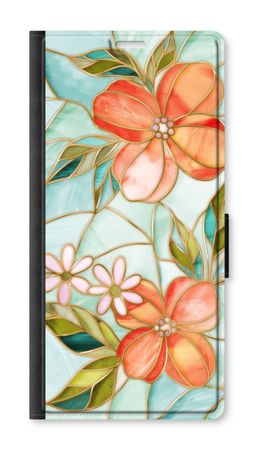 Orange stained glass flower