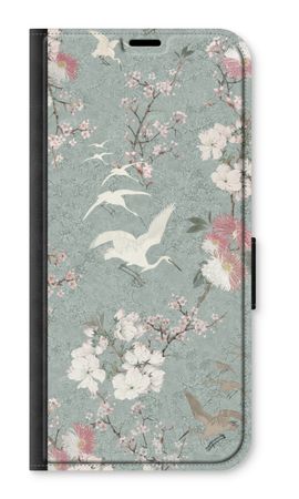 Japanese crane birds blossom
