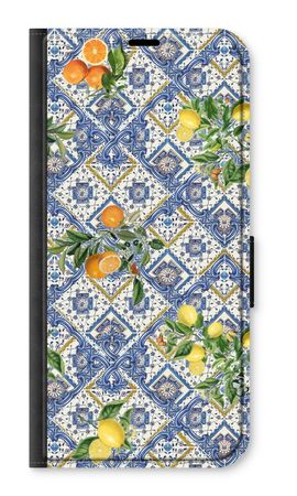 Blue tiles, lemons and oranges - small
