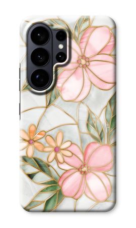 Orange stained glass flower