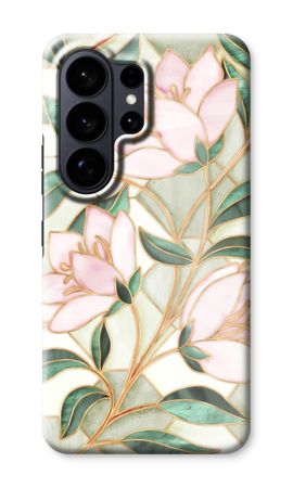 Orange stained glass flower