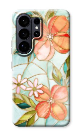 Orange stained glass flower