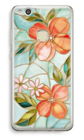 Orange stained glass flower