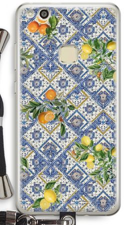 Blue tiles, lemons and oranges - small