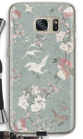 Japanese crane birds blossom