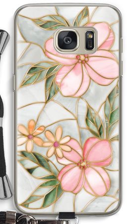 Orange stained glass flower