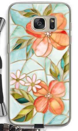 Orange stained glass flower