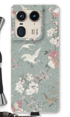 Japanese crane birds blossom