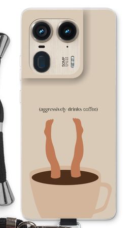 Aggressively drinks coffee